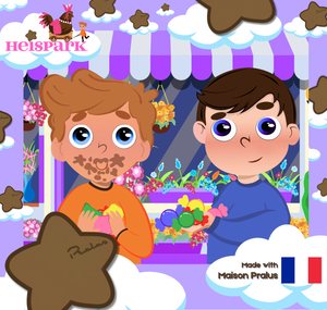 François and Vincent, Roanne© with boys glitter stickers - Milk Chocolate Stars