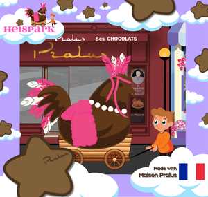 François & glitter chocolate chicken sticker - Milk Chocolate Stars