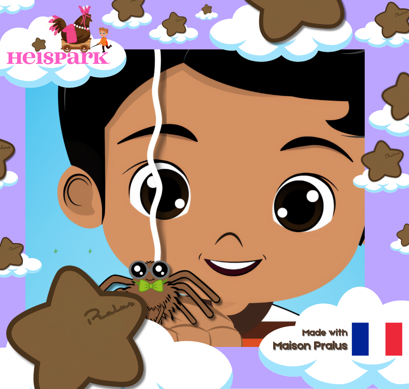Jonny with Mr. Spider glitter sticker - Milk Chocolate Stars