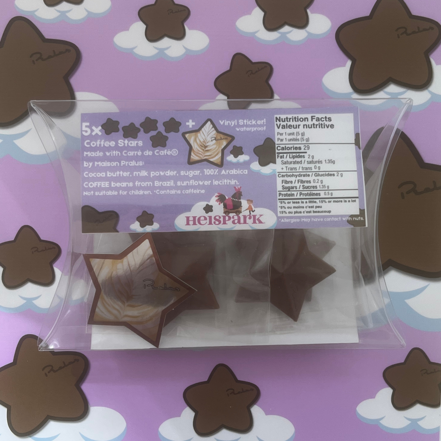 Coffee Star, Made with Carré de Café, By Maison Pralus and sticker